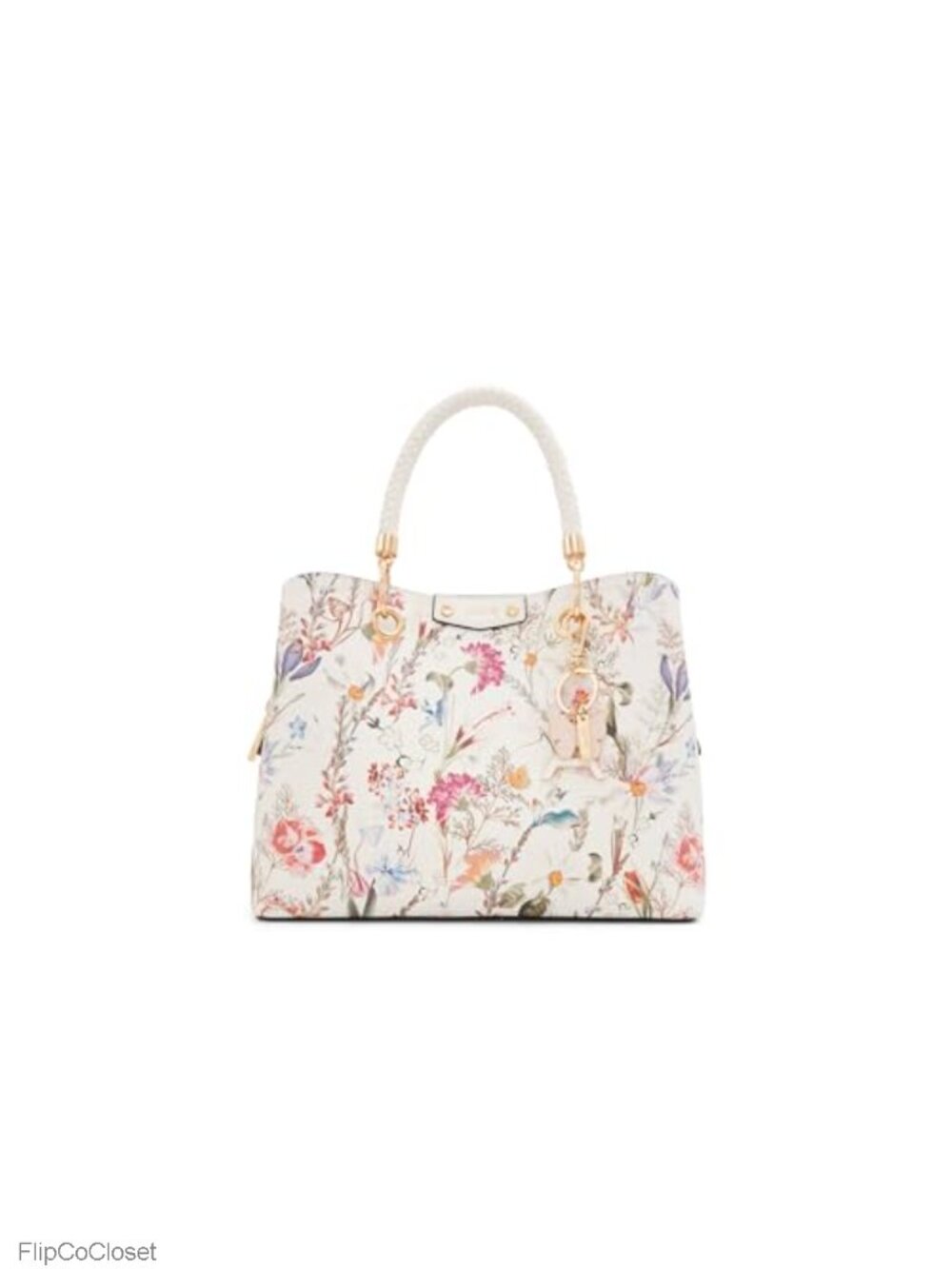 Synthetic satchel bag with removable crossbody strap